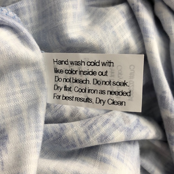 Tori Richard Blue White Print Tunic Dress - Picture 7 of 7